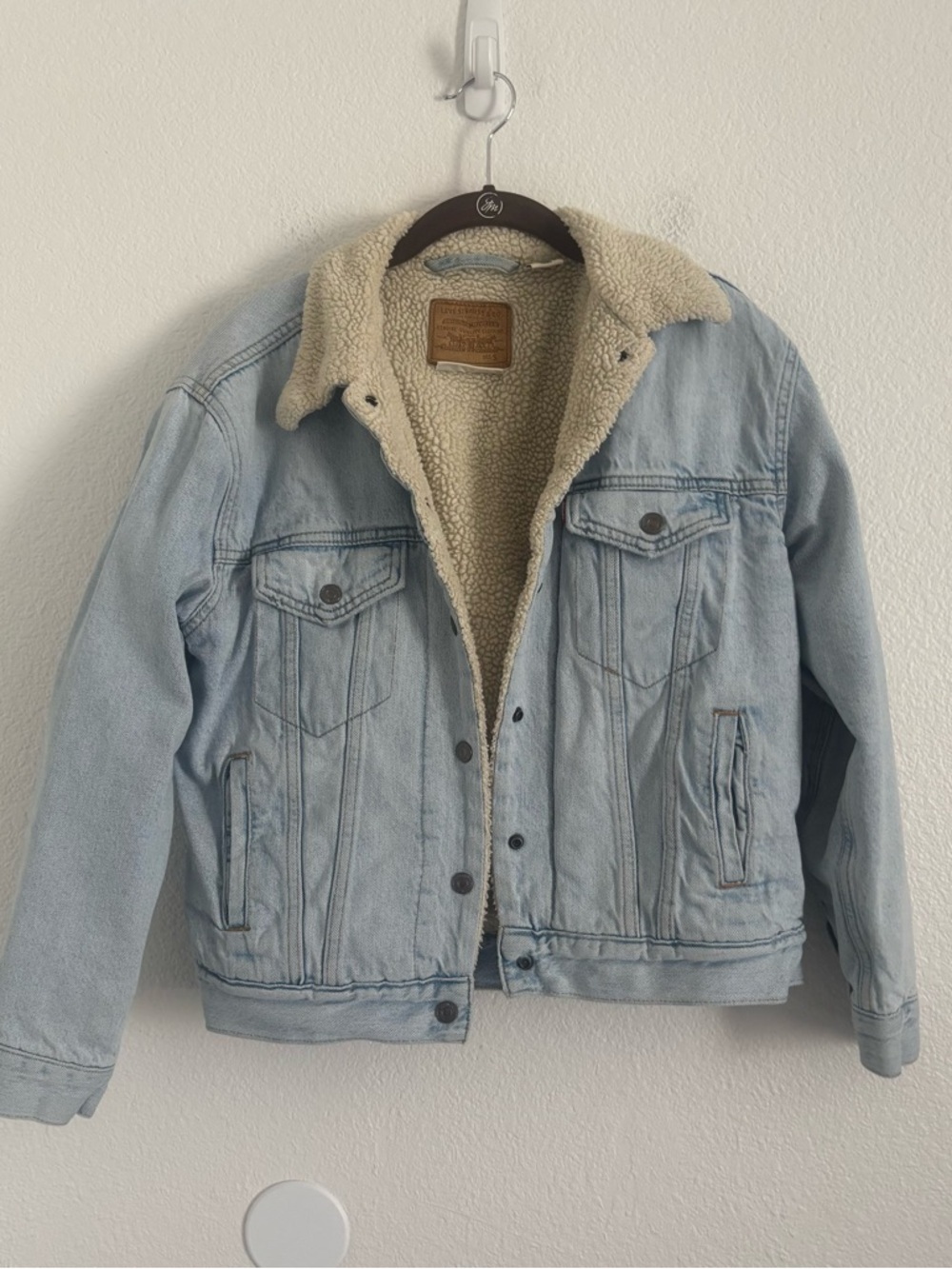 Levi's Women's Size Small Blue Sherpa Lined Denim Jacket